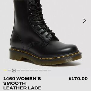 1460 WOMEN'S SMOOTH LEATHER LACE UP BOOTS, worn 3 times